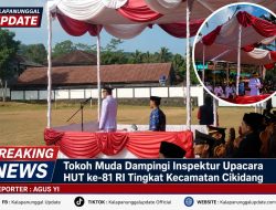 Tokoh Muda Dampingi Inspektur Upacara HUT ke-81 RI Tingkat Kecamatan Cikidang