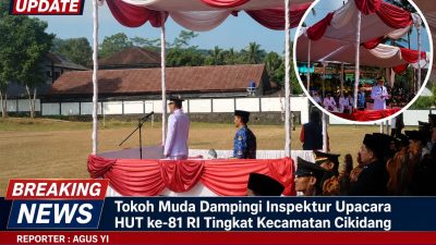 Tokoh Muda Dampingi Inspektur Upacara HUT ke-81 RI Tingkat Kecamatan Cikidang