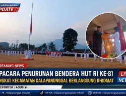 Upacara Penurunan Bendera HUT RI Ke-81 Tingkat Kecamatan Kalapanunggal Berlangsung Khidmat