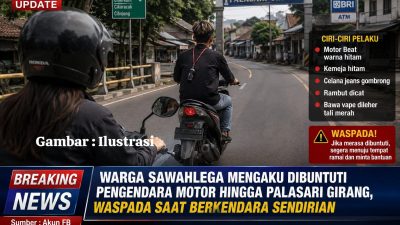 Warga Sawahlega Mengaku Dibuntuti Pengendara Motor hingga Palasari Girang, Waspada Saat Berkendara Sendirian