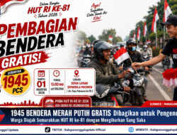 1945 BENDERA MERAH PUTIH GRATIS Dibagikan Untuk Pengendara! Warga Diajak Semarakkan HUT RI Ke-81 dengan Mengibarkan Sang Saka