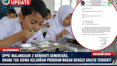 SPPG Walangsari 2 Berhenti Sementara, Orang Tua Siswa Keluhkan Program Makan Bergizi Gratis Terhenti