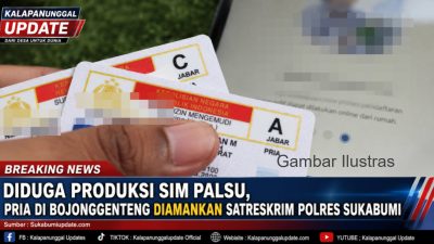 Diduga Produksi SIM Palsu, Pria di Bojonggenteng Diamankan Satreskrim Polres Sukabumi
