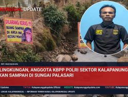 Peduli Lingkungan, Anggota KBPP POLRI Sektor Kalapanunggal Bersihkan Sampah di Sungai Palasari