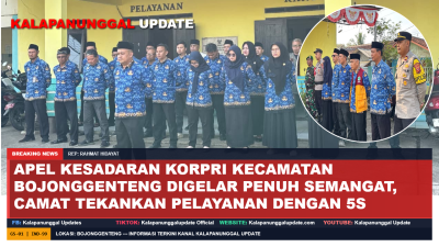 Apel Kesadaran Korpri Kecamatan Bojonggenteng Digelar Penuh Semangat, Camat Tekankan Pelayanan dengan 5S