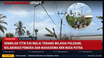 Sembilan Titik PJU Mulai Terangi Wilayah Pulosari, Kolaborasi Pemuda Dan Mahasiswa KKN Nusa Putra