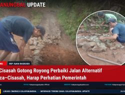 Warga Cisasah Gotong Royong Perbaiki Jalan Alternatif Cingenca–Cisasah, Harap Perhatian Pemerintah
