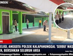 BAKTI RELIGI, Anggota Polsek Kalapanunggal ‘SERBU’ Masjid AT- TAQWA, Bersihkan Seluruh Area