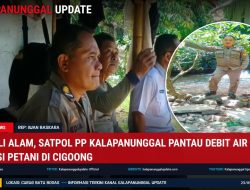 Patroli Alam, SATPOL PP Kalapanunggal Pantau Debit Air Dan Kondisi Petani Di Cigoong