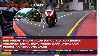 Bak Sirkuit Balap! Jalan Raya Cikidang–Cibadak Sukabumi Tampil Beda, Warna-warni Aspal Curi Perhatian Pengguna Jalan