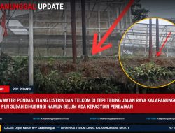 Warga Khawatir! Pondasi Tiang Listrik Dan Telkom Di Tepi Tebing Jalan Raya Kalapanunggal Tergerus, PLN Sudah Dihubungi Namun Belum Ada Kepastian Perbaikan